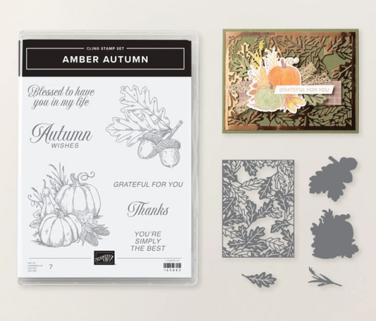 Amber Autumn Bundle | Retired Cling Mount Stamp Set and Dies | Stampin' Up!