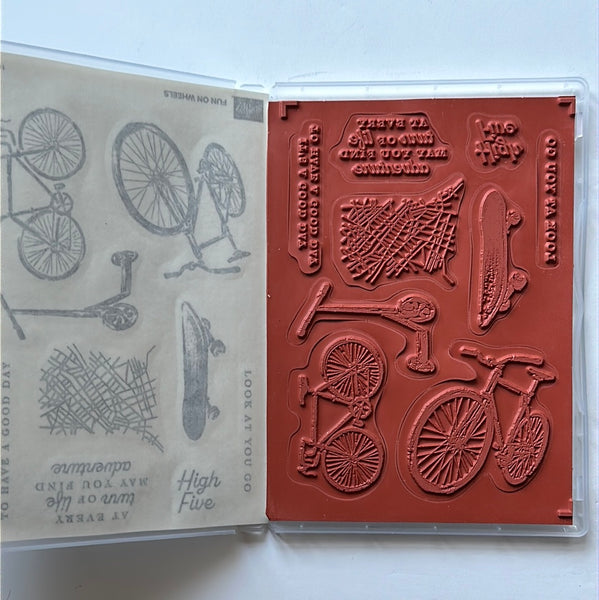 Fun on Wheels | BRAND NEW, NEVER USED! | Retired Cling Mount Stamp Set | Stampin' Up!