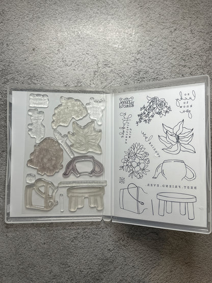 Country Flowers Bundle | Retired Photopolymer Mount Stamp Set and Dies | Stampin' Up!