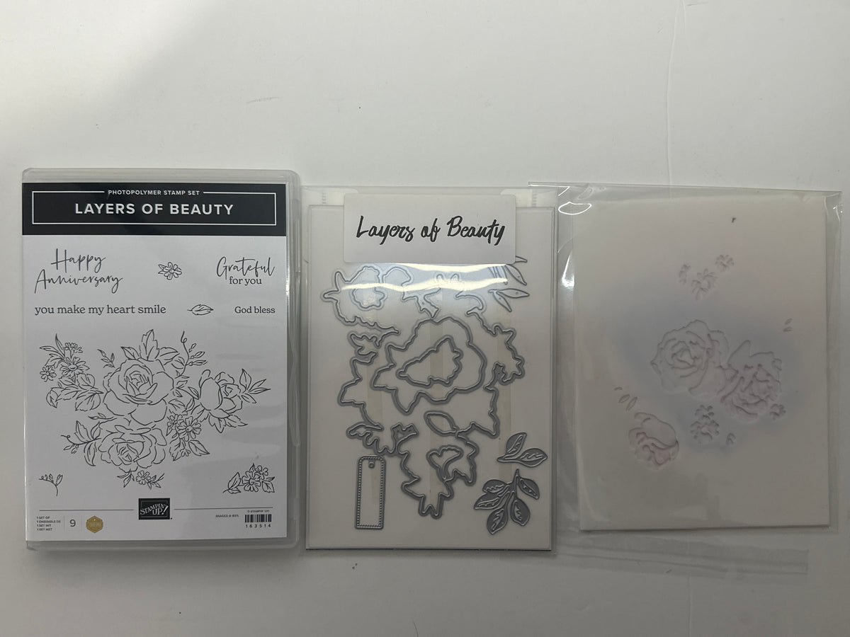 Layers of Beauty Bundle | Retired Photopolymer Mount Stamp Set and Dies | Stampin' Up!