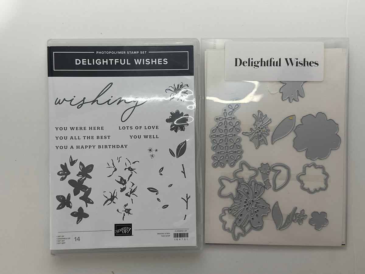 Delightful Wishes Bundle | Retired Photopolymer Mount Stamp Set and Dies | Stampin' Up!