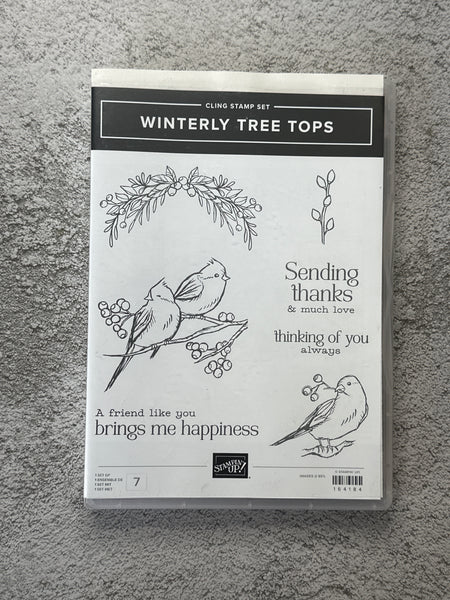 Winterly Tree Tops Bundle | Retired Cling Mount Stamp Set and Dies | Stampin' Up!