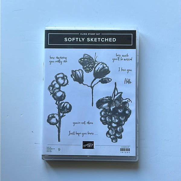 Softly Sketched |  BRAND NEW, NEVER USED! | Retired Cling Mount Stamp Set | Stampin' Up!