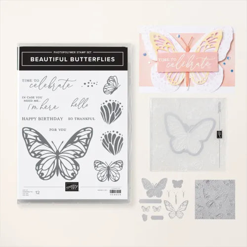 Beautiful Butterflies Hybrid Bundle | Retired Photopolymer Mount Stamp Set and Dies | Stampin' Up!