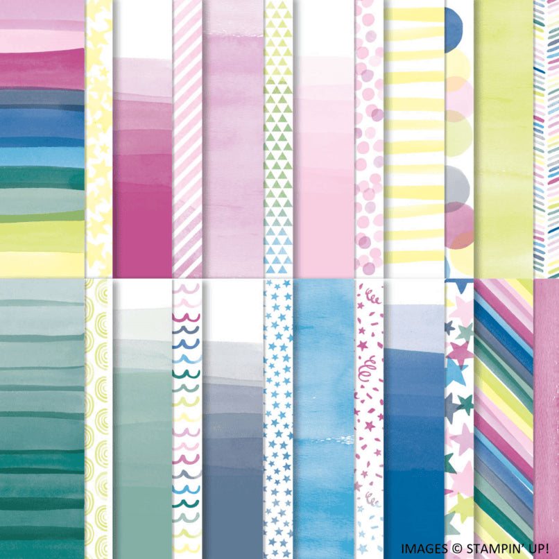 Bright & Beautiful DSP | 14 Sheets (Leftovers) | Retired Paper | Stampin' Up!