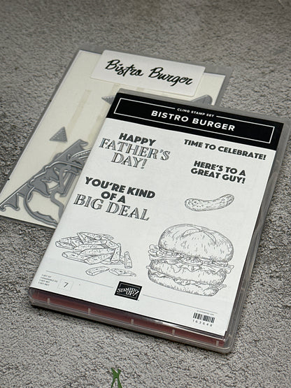 Bistro Burger Bundle | Retired Cling Mount Stamp Set and Dies | Stampin' Up!