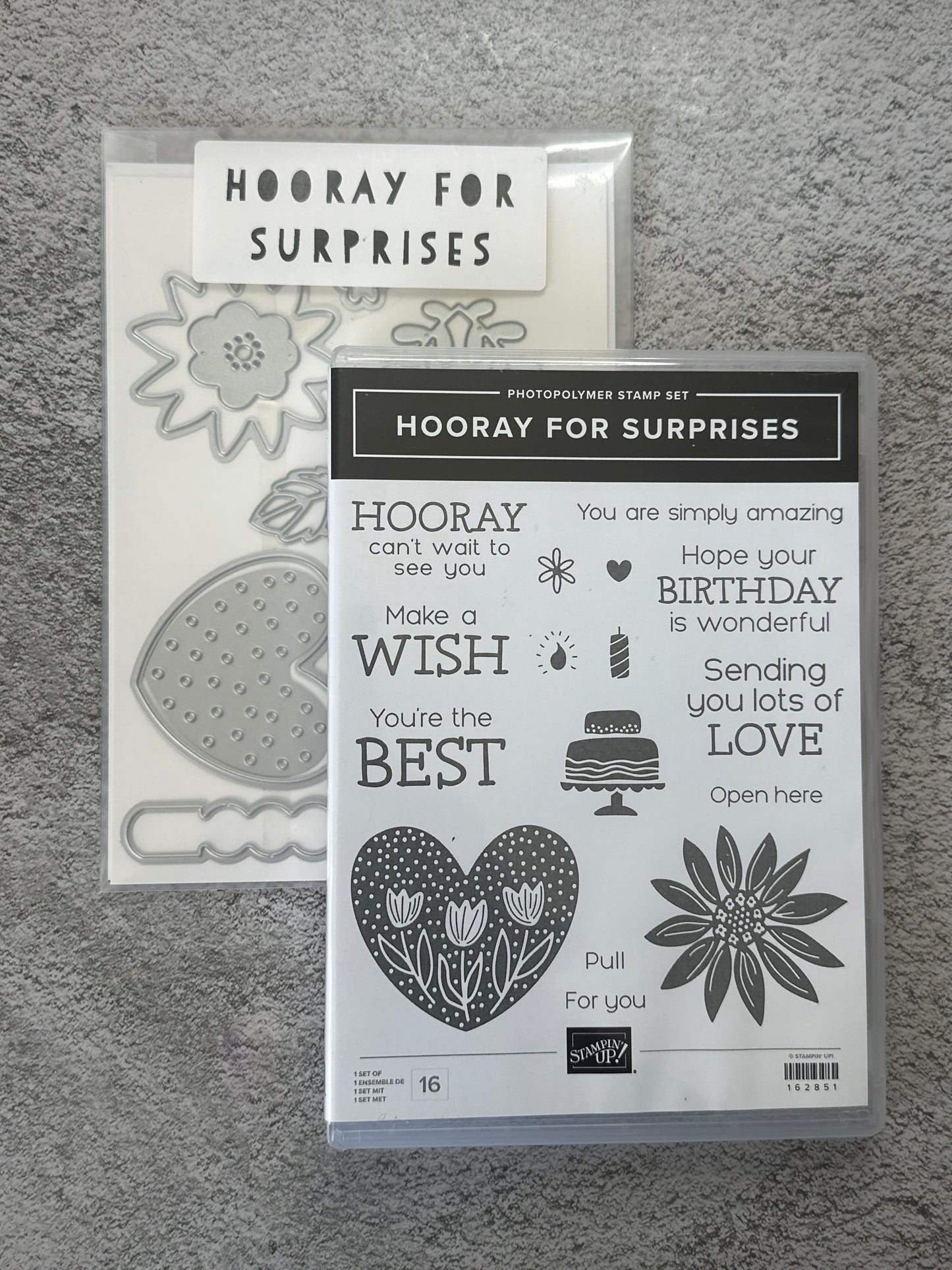 Hooray for Surprises Bundle | Retired Photopolymer Mount Stamp Set and Dies | Stampin' Up!