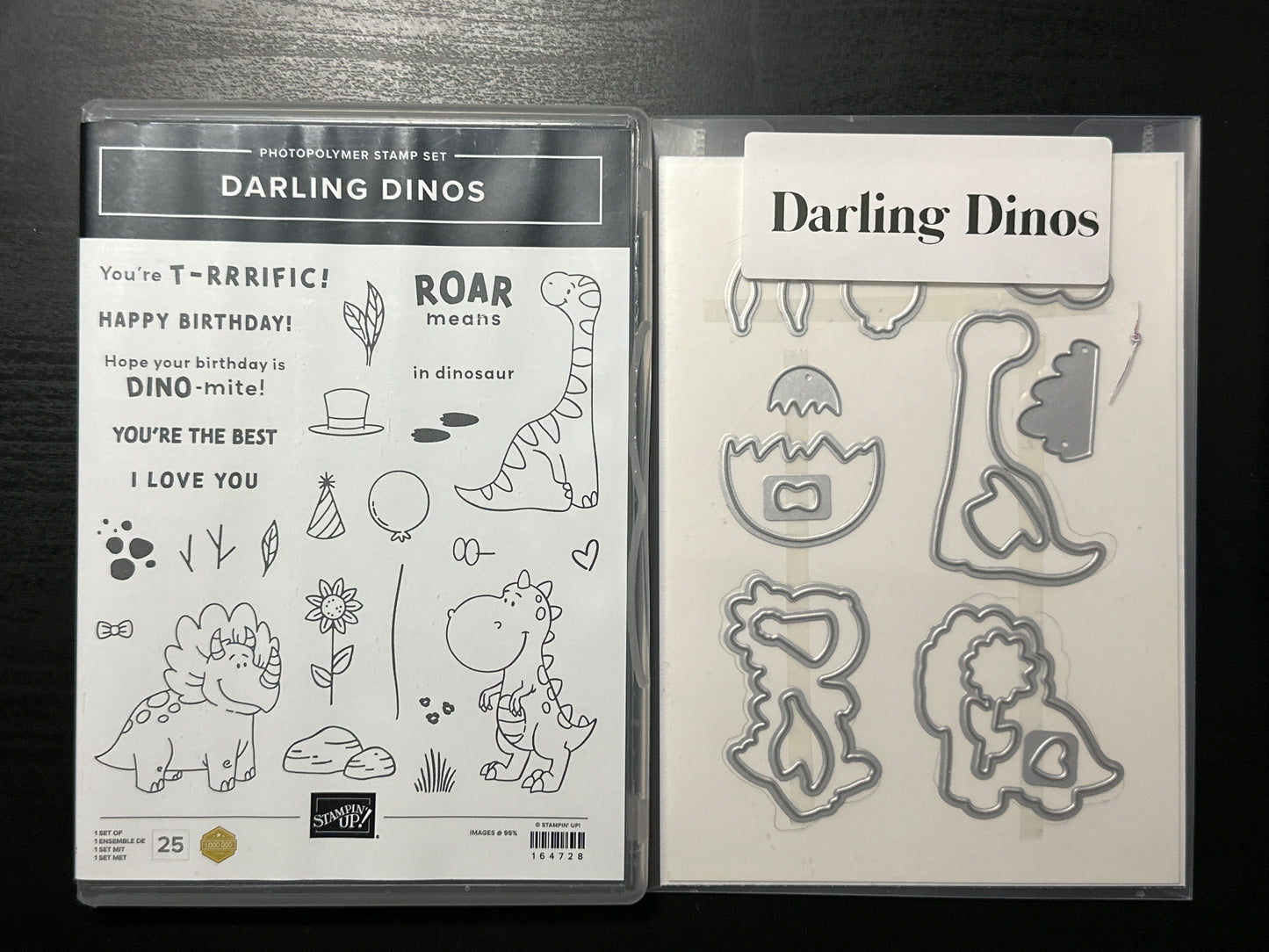 Darling Dinos Bundle | Retired Photopolymer Mount Stamp Set and Dies | Stampin' Up!