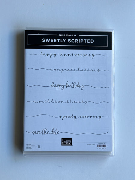 Sweetly Scripted | Retired Cling Mount Stamp Set | BRAND NEW, NEVER USED | Stampin' Up!