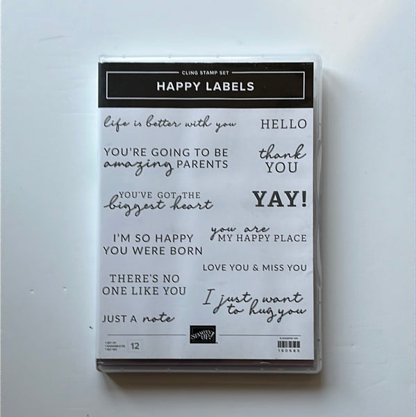 Happy Labels | Retired Cling Mount Stamp Set | Stampin' Up!