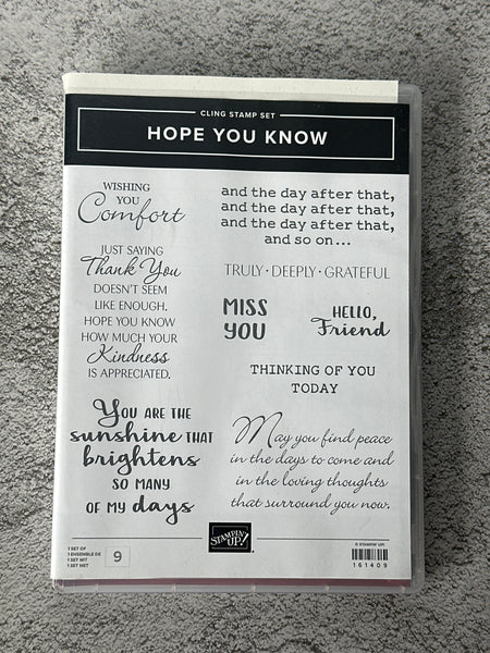 Hope You Know | Retired Cling Mount Stamp Set | Stampin' Up!