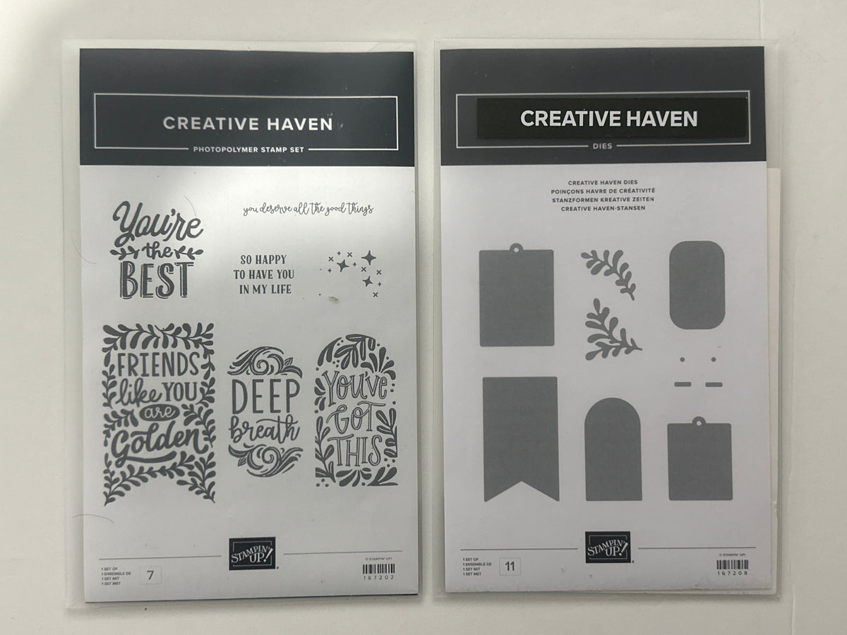 Creative Haven Bundle | Retired Photopolymer Mount Stamp Set and Dies | Stampin' Up!