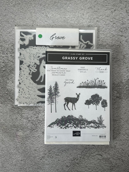 Grassy Grove Bundle | Retired Cling Mount Stamp Set and Dies | Stampin' Up!