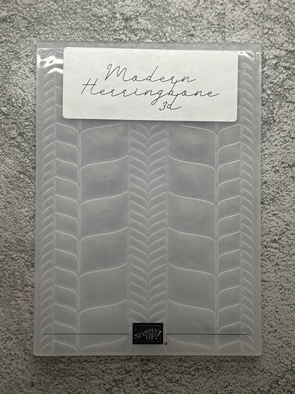 Modern Herringbone 3D Embossing Folder | Retired Embossing Folder | Stampin' Up!