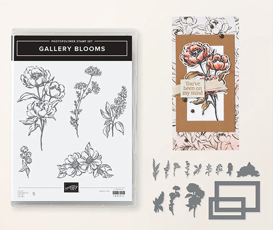 Gallery Blooms Bundle | Retired Photopolymer Mount Stamp Set and Dies | Stampin' Up!