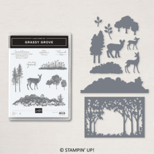 Grassy Grove Bundle | Retired Cling Mount Stamp Set and Dies | Stampin' Up!