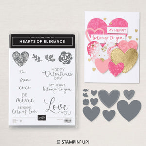 Hearts of Elegance Bundle | Retired Photopolymer Mount Stamp Set and Dies | Stampin' Up!