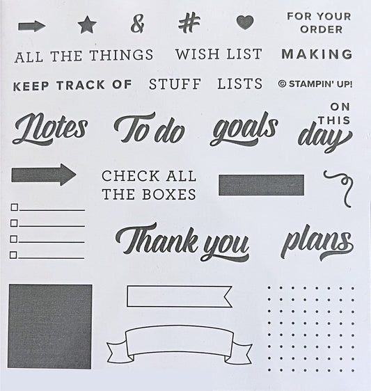 Making Plans | BRAND NEW, Never Used | Retired Photopolymer Stamp Set | Stampin' Up!