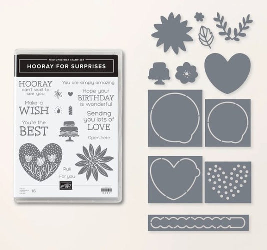 Hooray for Surprises Bundle | Retired Photopolymer Mount Stamp Set and Dies | Stampin' Up!