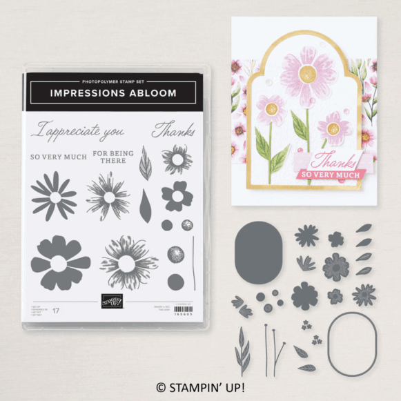 Impressions Abloom Bundle | Retired Photopolymer Mount Stamp Set and Dies | Stampin' Up!
