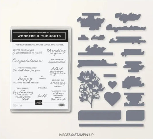 Wonderful Thoughts Bundle | Retired Photopolymer Mount Stamp Set and Dies | Stampin' Up!