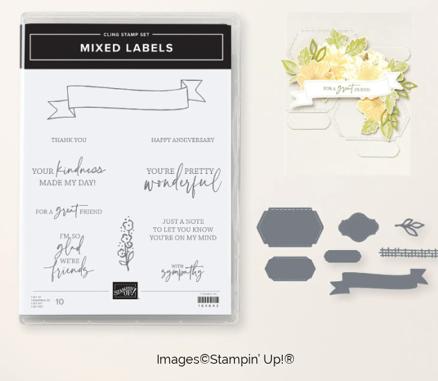 Mixed Labels Bundle | Retired Cling Mount Stamp Set and Dies | Stampin' Up!