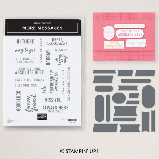 More Messages Bundle | Retired Cling Mount Stamp Set and Dies | Stampin' Up!