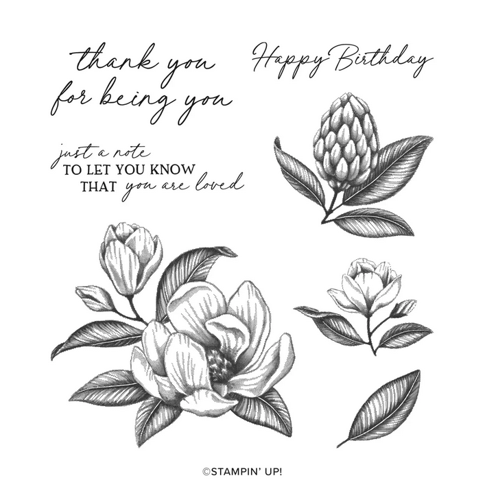 Magnolia Mood Bundle | Retired Cling Mount Stamp Set | Stampin' Up!
