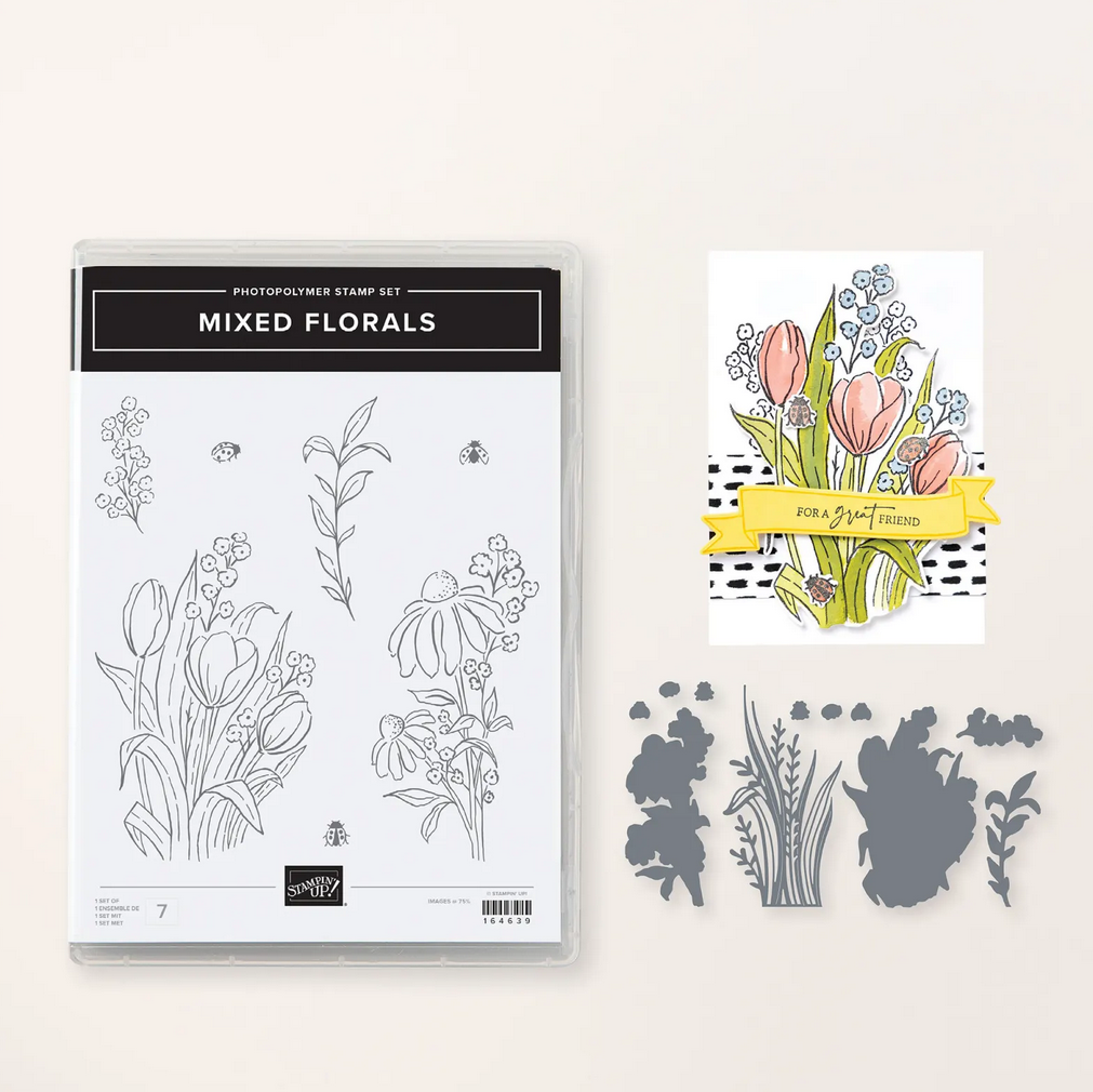 Mixed Florals Bundle | Retired Photopolymer Mount Stamp Set and Dies | Stampin' Up!
