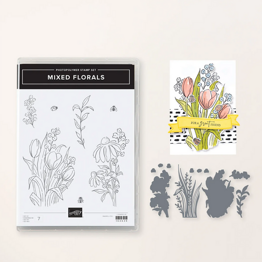 Mixed Florals Bundle | Retired Photopolymer Mount Stamp Set and Dies | Stampin' Up!