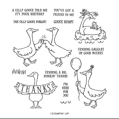 Silly Goose | Retired Cling Mount Stamp Set | Stampin' Up!