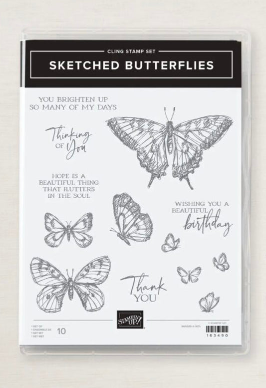 Sketched Butterflies | Retired Cling Mount Stamp Set | Stampin' Up!