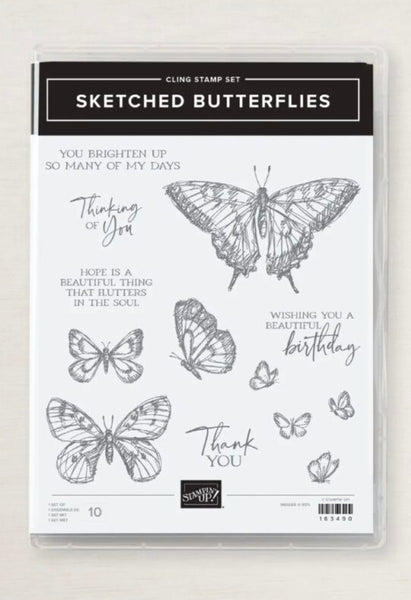 Sketched Butterflies | Retired Cling Mount Stamp Set | Stampin' Up!