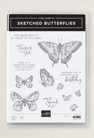 Sketched Butterflies | Retired Cling Mount Stamp Set | Stampin' Up!