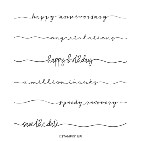 Sweetly Scripted | Retired Cling Mount Stamp Set | BRAND NEW, NEVER USED | Stampin' Up!