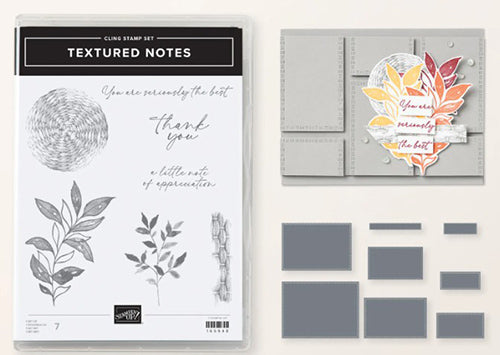 Textured Notes Bundle | Retired Cling Mount Stamp Set and Dies | Stampin' Up!