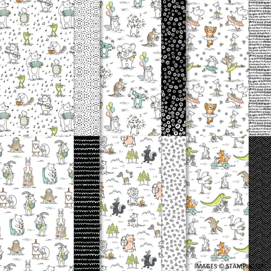 Zoo Crew DSP | 12 Sheets - Full Pack | Brand New, Unopened | Stampin' Up!