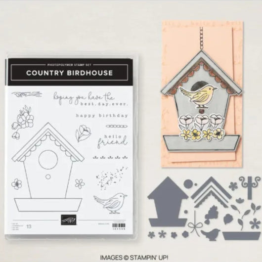 Country Birdhouse Bundle | Retired Photopolymer Mount Stamp Set and Dies | Stampin' Up!