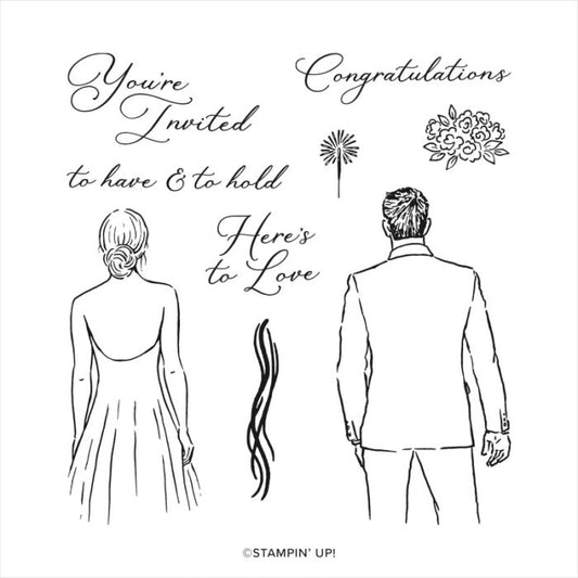 Here's to Love | Retired Cling Mount Stamp Set | BRAND NEW, NEVER USED | Stampin' Up!