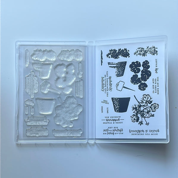 Potted Geraniums | Retired Photopolymer Stamp Set | Stampin' Up!