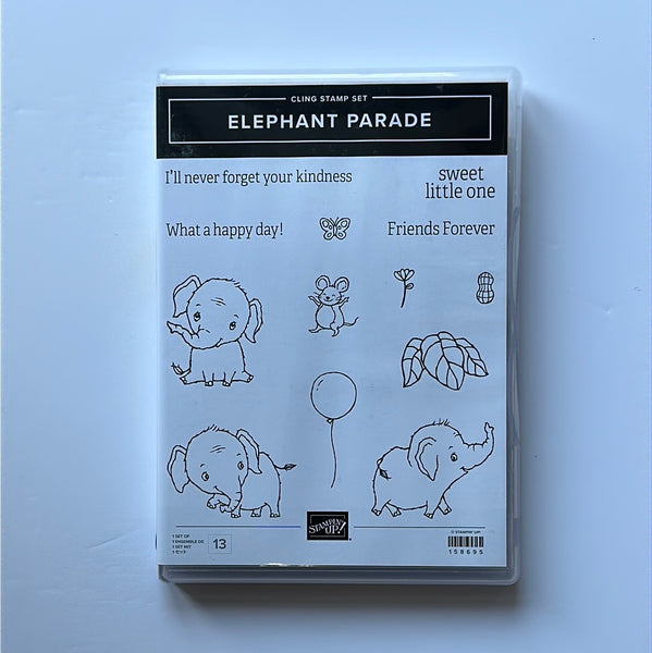 Elephant Parade | Retired Cling Mount Stamp Set | Stampin' Up!