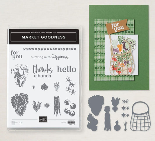 Market Goodness Bundle | Retired Photopolymer Mount Stamp Set and Dies | Stampin' Up!