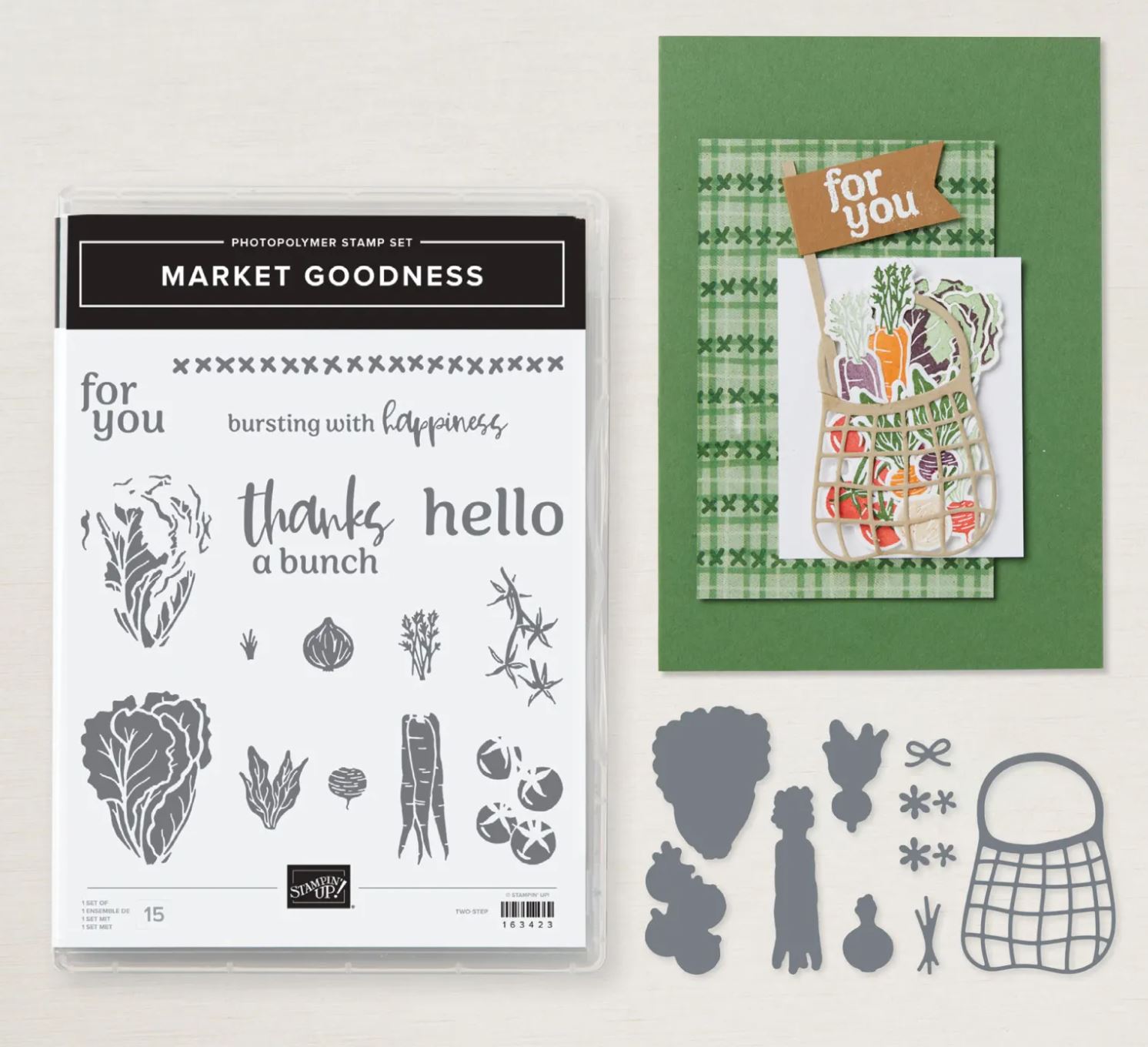 Market Goodness Bundle | Retired Photopolymer Mount Stamp Set and Dies | Stampin' Up!