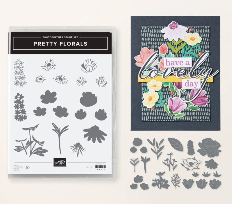 Pretty Floras Bundle | Retired Photopolymer Mount Stamp Set and Dies | Stampin' Up!