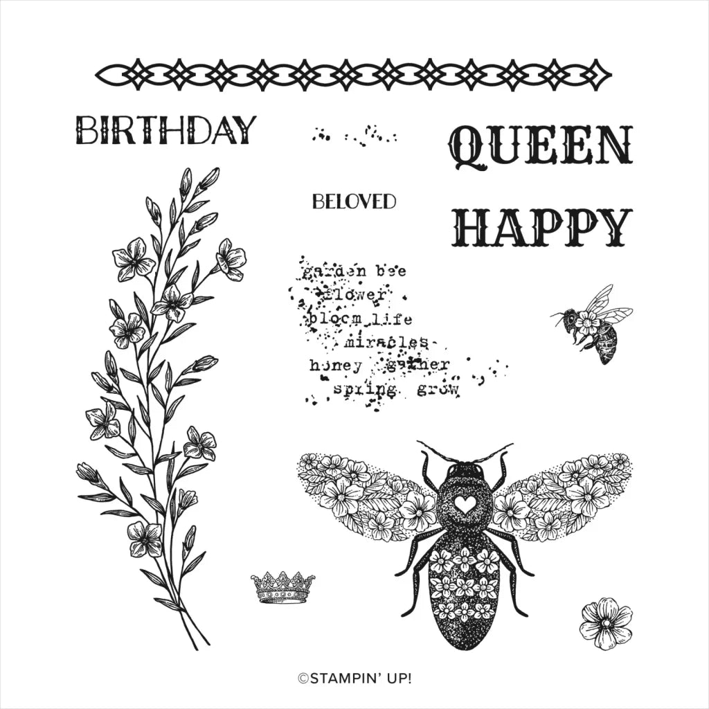 Queen Bee | Retired Cling Mount Stamp Set | Stampin' Up!