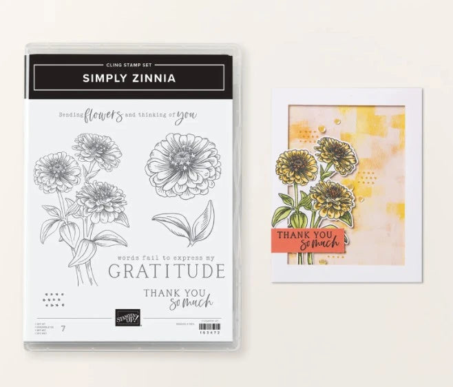 Simply Zinnia Bundle | Retired Cling Mount Stamp Set and Dies | Stampin' Up!