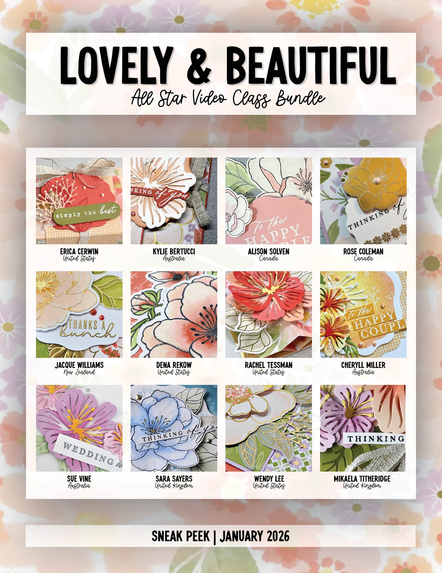 Stampin' Up! Lovely & Beautiful Video Class Bundle with 12 card making tutorials