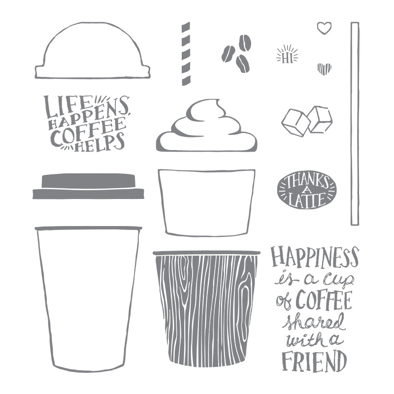 Coffee Cafe | Retired Photopolymer Stamp Set | Stampin' Up!