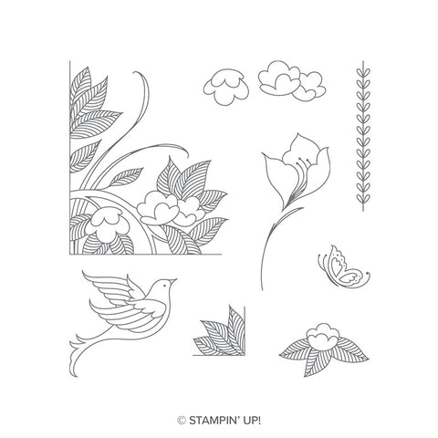 Serene Garden | Retired Photopolymer Stamp Set | Stampin' Up! | BRAND NEW