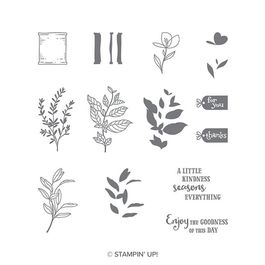 Seasoned With Kindness | Retired Photopolymer Stamp Set | Stampin' Up! | BRAND NEW!